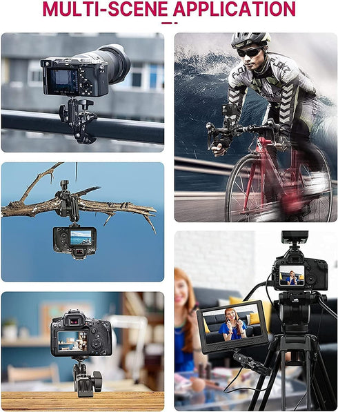 ULANZI Super Clamp Camera Mount with 360° Ballhead Magic Arm, 1/4"-20 & 3/8"-16 Thread for Canon Nikon DSLR/Gopro