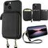 Bocasal RFID Blocking Wallet Case for iPhone 14/13, Adjustable Crossbody Zipper Purse with Kickstand