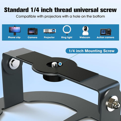 1/4" Setup DAWASAPAT Desktop Projector Stand Table, MINI Tabletop Projector Holder Mount with Screw & Cable Ties, Easy