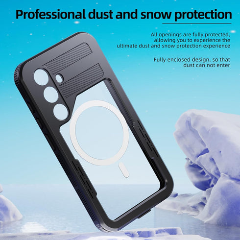 Samsung Galaxy S24 Ultra Waterproof Magnetic Case with Built-in Screen Protector, TPU Anti-Scratched Clear Case for Men