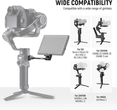 NEEWER Adjustable Field Monitor Mount, 360° Rotating Camera Monitor Mount with 1/4 Inch Thread, Compatible with DJI RS4