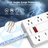 Power Strip with USB - Surge Protector Flat Plug with 8 Outlets & 6 USB Ports, 5ft Extension Cord