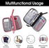 Electronic Organizer Pouch Bag, 3 Compartments Travel Cable Storage Case for Phone Accessories, Black