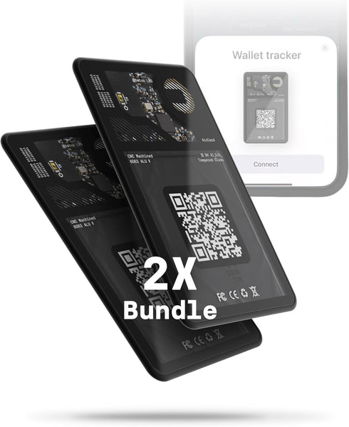 Rolling Square Aircard Wallet Tracker - Bluetooth Wallet Finder (2-Pack) with NFC/QR Code, Find My Network