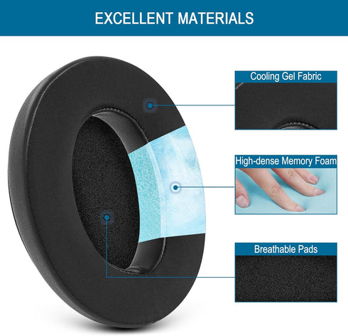 Earpads for Sennheiser HD650/HD600/HD660S/HD545/HD525/HD535 Headphones, Velour Ear Pads Replacement with Cooling-Gel