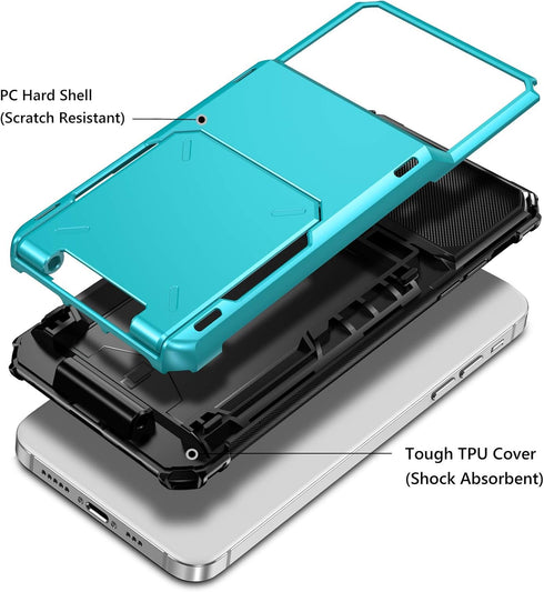 Vofolen Compatible with iPhone 12 Mini Case - 5G Wallet with 4-Card Slot, Anti-Scratch, Sky Blue