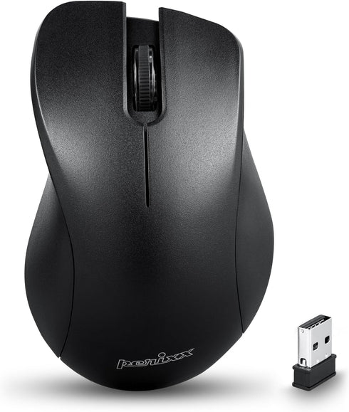 Perixx PERIMICE-621B Wireless Mouse, Silent Click, Ergo Design, Compatible with Desktop and Laptop PC
