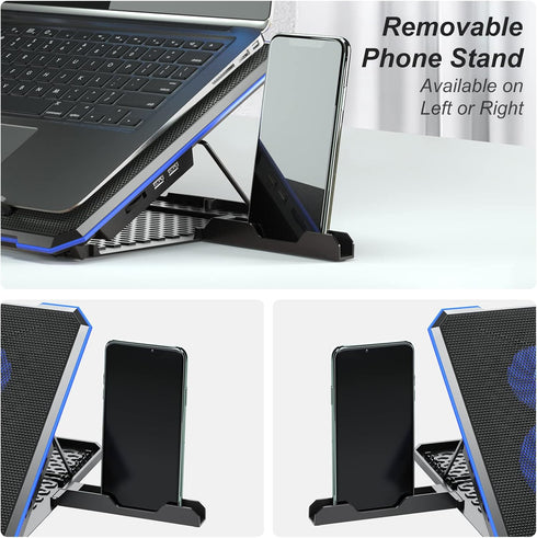ICE COOREL Laptop Cooling Pad with 6 Fans - No Lights, Cooler for 15-17 Inches Laptops, Notebook Stand with 9 Height