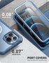Clayco Magnetic Case for iPhone 13 Pro, Built-in Screen Protector, Dual Layer Rugged Cover (Forza, Azure)