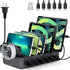 6 in 1 Charging Station for Multiple Devices, 50W Dock with Mixed Charging Cables for Cellphone, Tablet, iPhone, iPad