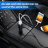12V Car Charger with 5V Dual USB Ports and 5 Connectors for Radar Detector, Portable Air Pump, 6.6ft Cable