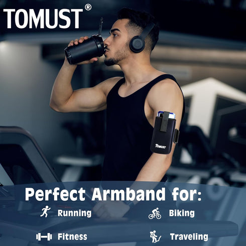 Lightweight Arm Band Phone Holder with Three Strap, Reflective Logo, Elastic Sleeve for iPhone and Android, Running