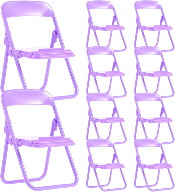 SOLUSTRE 10pcs Cartoon Folding Chair Mobile Phone Holder Simple Desktop Phone Stand Rack
