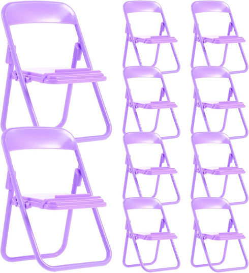 POPETPOP 10pcs Cute Cartoon Folding Chair Phone Stands Smartphone Holders for Desktop Office