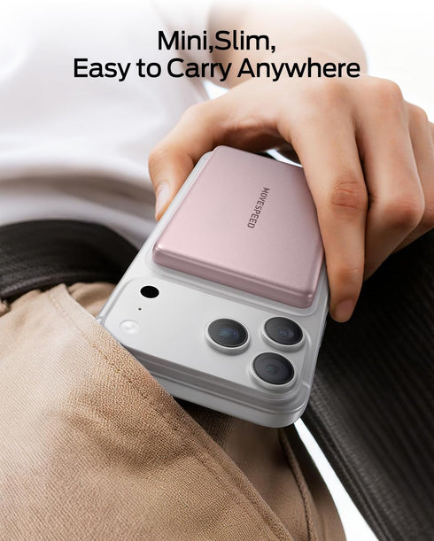 MOVE SPEED 0.3'' 5000mAh Pack 17 17 Air/16/15/14/13/12, Ultra Slim MagSafe Portable Charger, Magsafe Battery iPhone Air