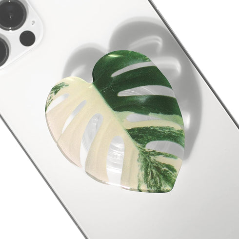 On The Grip OnTheGrip Cute Acrylic Tropical Leaf Design Collapsible Expandible Mobile Phone Grip Stand