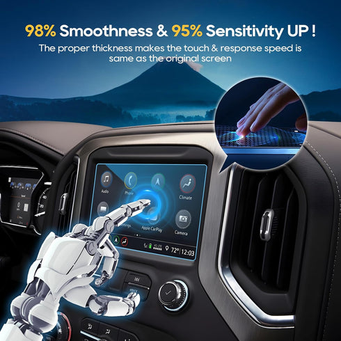 LFOTPP 2019 Chevrolet Silverado 1500 Infotainment 3 8-Inch Car Navigation Screen Protector, Tempered Glass