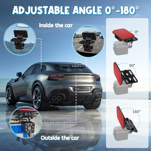 Giantree 2PCS Rear Camera Holder, Universal Dash Cam Rear View Camera Mount with A Screwdriver Tool, Adjustable Back