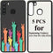 5PCS Compatible with Samsung Galaxy A21 Sublimation Blanks Phone Case, 2 in 1 Soft Rubber TPU DIY Customize Cover