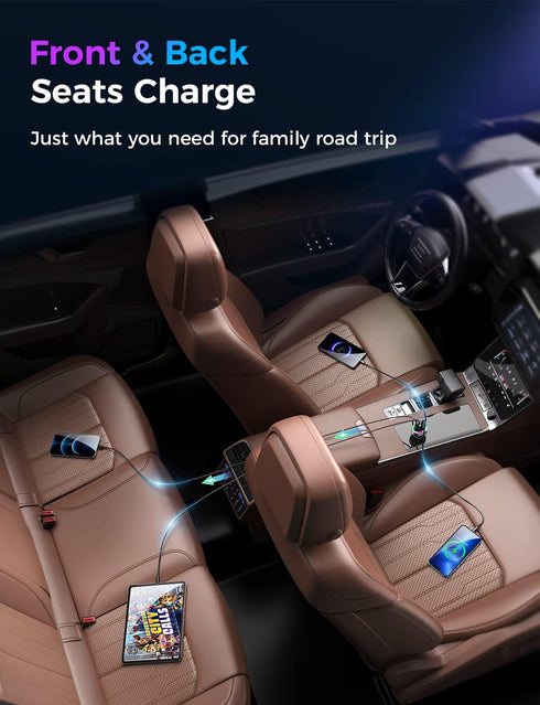 70W 4 Port Super Fast USB C Car Charger Adapter - Essential for Family Travel