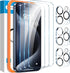 Fotbor iPhone 15 Pro Max Screen Protector & Camera Lens Protector, 3+3 Pack, HD Clear, Tempered Glass, Easy Install.