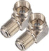 onelinkmore Coaxial Cable Right Angle Connector F Type Female to Male Adapter (Pack of 2, Coax 90 Degree)