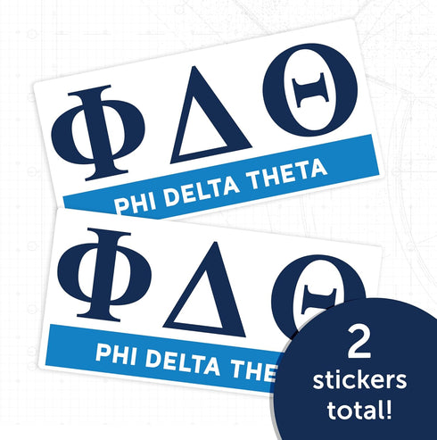 Desert Cactus Phi Delta Theta Sticker 2-Pack Decal, Greek for Window Laptop Computer Car