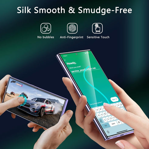 Fotbor Samsung Galaxy S24 Ultra Screen & Camera Lens Protector 2+5 Pack, Easy Install, Dust-Free, Biometric ID, HD