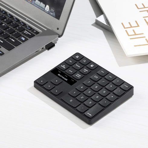 SurnQiee 2.4G 35-Keys Wireless Numeric Keypad, Rechargeable Number Pad for Efficient Data Input