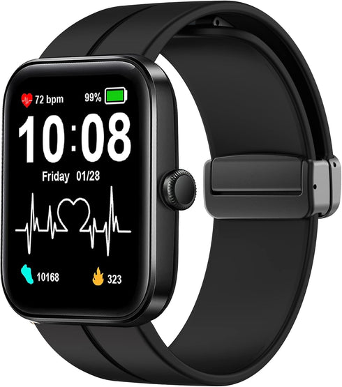 Lamshaw Soft Silicone Magnetic Buckle Sport Replacement Straps for SKG V7 Smartwatch, Compatible with ID207