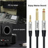 DTECH 3.5mm to 1/4 Adapter Audio Stereo Cable TRS, 3ft Y Splitter for Guitar AMP Aux Cord, Dual Quarter Inch TS 6.35mm