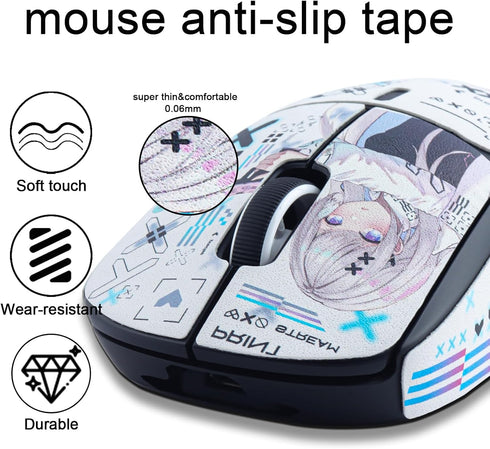 JOMKIZ Mouse Grip Tape for Logitech G Pro X Superlight, Self-Adhesive, Pre-Cut, Professional Mice Upgrade Kit