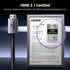 8K 2.1 48Gbps 16FT, 4K@240Hz 120Hz 10K 8K@60Hz, 2.2&2.3, 10 Dolby PS5/Blu-ray/Roku 2/Mac UGREEN HDMI Cable Certified