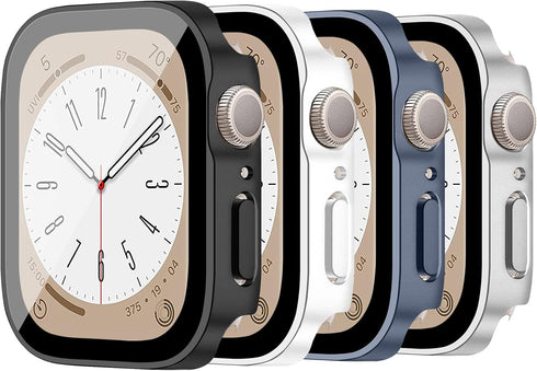 4 Pack Screen Protector for Apple Watch Series SE 9 8 7 6 5 4, 40mm 44mm 41mm 45mm 49mm Ultra Tempered Glass Waterproof