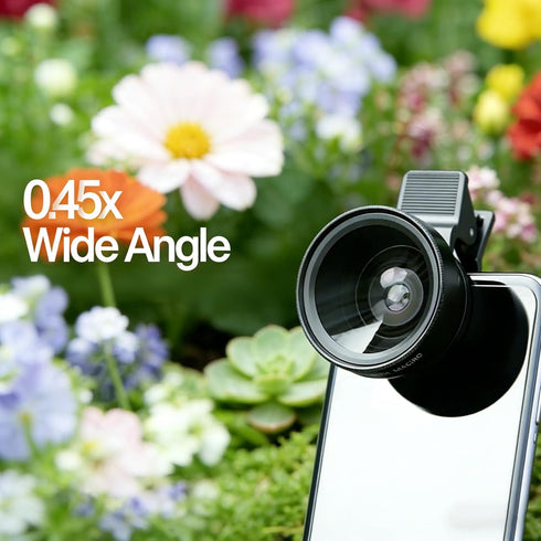 RayHenry 2 1, 0.45X 12.5X Phone Camera Lens Kit in Wide Angle Lens+ Macro Lens, Cell Phone Len Attachments Accessory