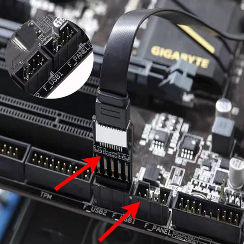 COMeap USB 2.0 to USB 3.2 Gen 1 Header Extension Adapter for Mainboard with Type E Key-A Female Socket