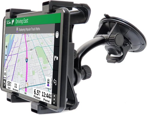 Car Truck GPS & Tablet Windshield Mount, Suction Cup Holder with Adjustable Bracket, Fits 7 Inch Garmin Devices