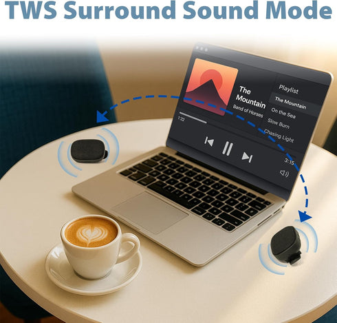 Travel Depot Wearable Bluetooth Speaker,Clip On Bluetooth Speaker w/Microphone, Portable Waterproof Wireless Speaker