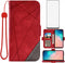 Asuwish Compatible with Samsung Galaxy S10e Wallet Case and Tempered Glass Screen Protector, Red