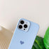 Jmltech Silicone Case for iPhone 13 Pro Max, Slim Blue Heart Design with Soft Microfiber Lining