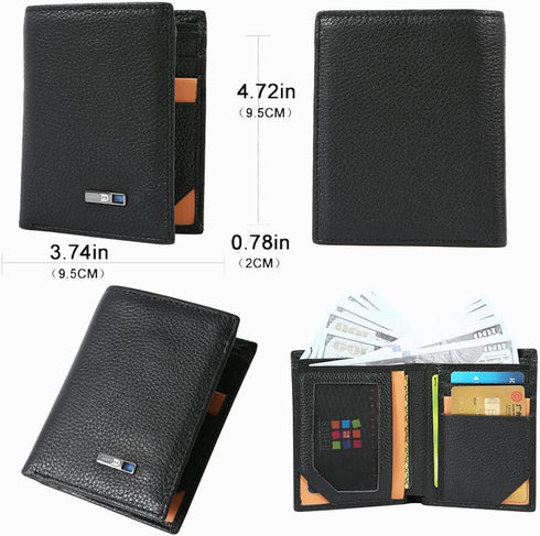 Trackable Wallet for Men - Anti-Lost Mens Wallet with GPS Position Locator & Bluetooth Tracker