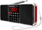 Multifunction Digital FM Radio Media Speaker by LEFON, MP3 Music Player with LED Screen, Red
