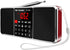 Multifunction Digital FM Radio Media Speaker by LEFON, MP3 Music Player with LED Screen, Red