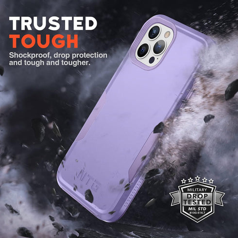 NTG Designed for iPhone 12 Pro Max Case, Heavy-Duty Tough Rugged Slim Shockproof Protective Case, Purple