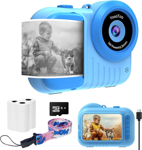 Kids Instant Print Camera, 3.5 Inch Digital Camera for Kids, Birthday Gift for Ages 3-12