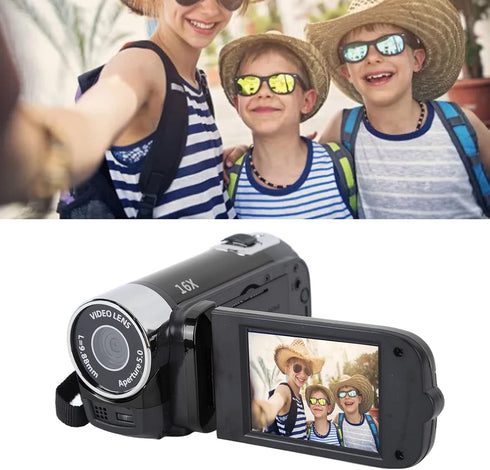 JAOCDOEN 4K 48MP 2.7in 16x Vlogging Camera DV Camera TFT Rotatable Screen Digital Zoom Video Camera with USB Cable