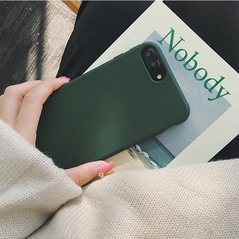 iPhone 7/8 Retro Case - Soft pro-TPU Cover, Slim & Flexible, Fashion Style, Forest Green for iPhone X, 6, 6s, 7 Plus.