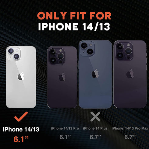 NTG iPhone 14 & 13 Case, Military Grade Anti-Drop Protection, Hard Slim Phone Case, Black, 2 Layer Structure
