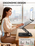 tounee 360 10-15.6"-Black Laptop Stand for Desk, Adjustable Computer Stand Holder with Rotating Base, Ergonomic Laptop