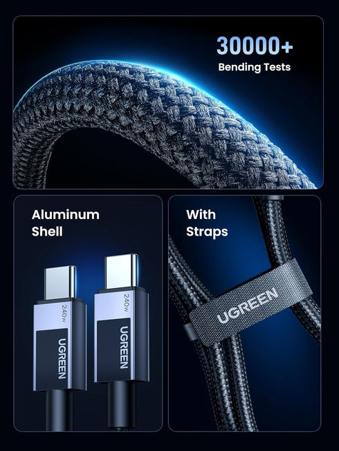 240W 17/17 Pro/17 Max/16, S25/S24, 6, 1.6FT UGREEN USB C to USB C Cable, USB C Cable Fast Charging, USB C Charger Cable